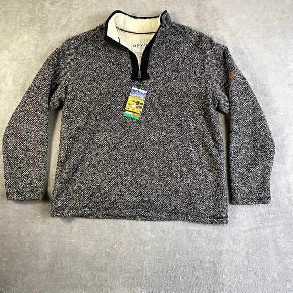 Orvis Brighton Men's XL Quarter Zip Sherpa Lined Fleece Pullover New With Flaws - Picture 1 of 13